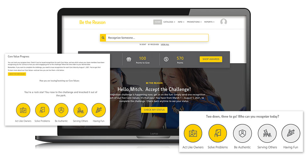 employee recognition program progress to goal