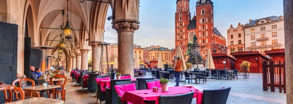 outdoor dining venue in krakow poland