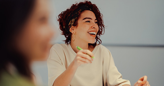 happy employee satisfied with company culture