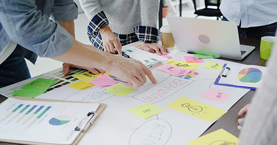 group of event planners creating successful event