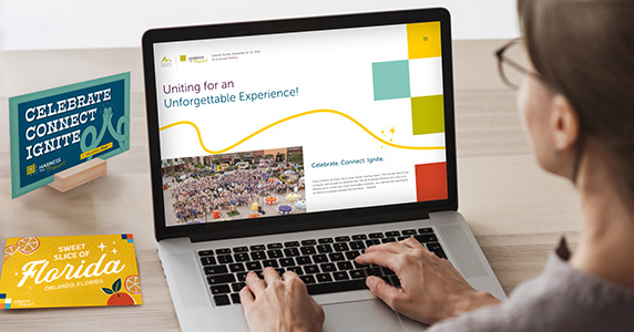 corporate event attendee reading event communications