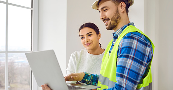 frontline employee contractor working with homeowner client