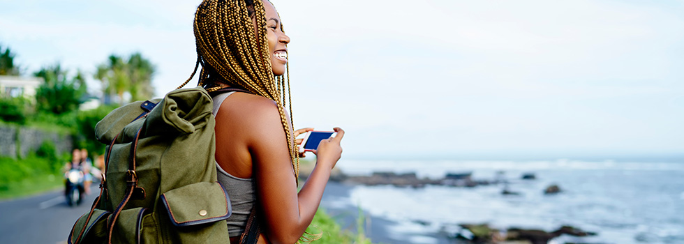 woman traveling alone