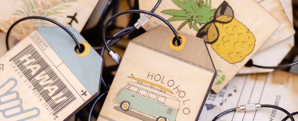 handmade luggage tags locally sourced for sustainability