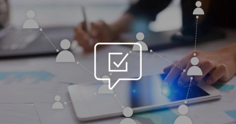 person taking channel program assessment on ipad